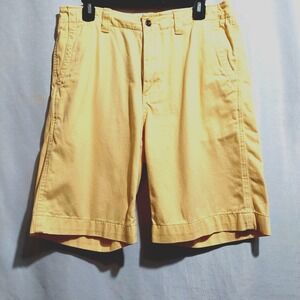 American Eagle Mens Shorts 32 Yellow Flat Front Classic Fit Cotton Pockets